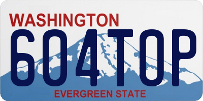 WA license plate 604TOP