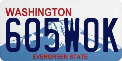 WA license plate 605WOK