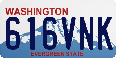 WA license plate 616VNK