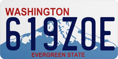 WA license plate 619ZOE