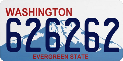 WA license plate 626262