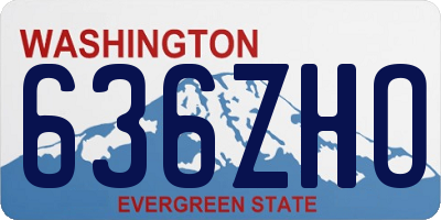 WA license plate 636ZHO