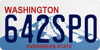 WA license plate 642SPO