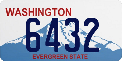 WA license plate 6432