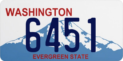 WA license plate 6451