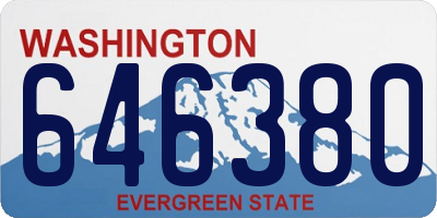 WA license plate 646380