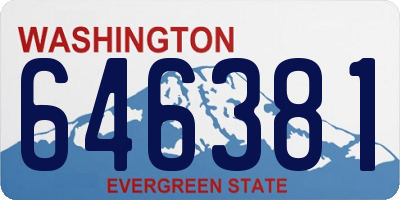 WA license plate 646381