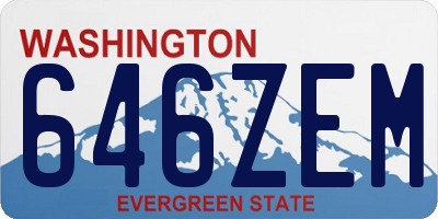 WA license plate 646ZEM