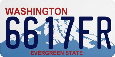 WA license plate 6617FR