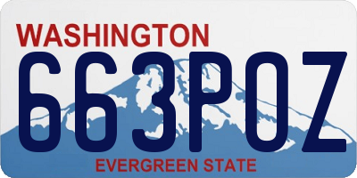 WA license plate 663POZ