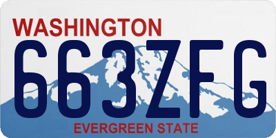 WA license plate 663ZFG