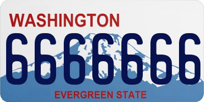 WA license plate 6666666