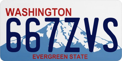 WA license plate 667ZVS