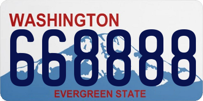 WA license plate 668888