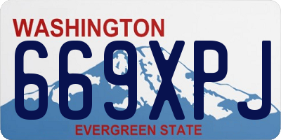 WA license plate 669XPJ