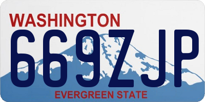 WA license plate 669ZJP