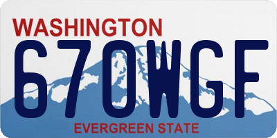 WA license plate 670WGF