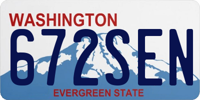 WA license plate 672SEN