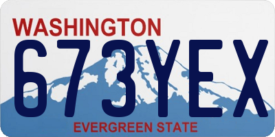 WA license plate 673YEX