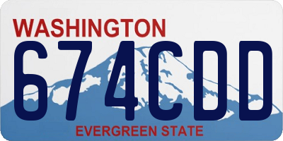 WA license plate 674CDD