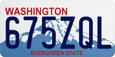 WA license plate 675ZQL