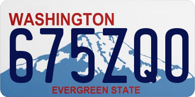 WA license plate 675ZQO