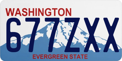 WA license plate 677ZXX