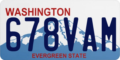 WA license plate 678VAM