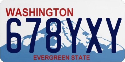 WA license plate 678YXY