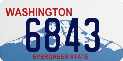 WA license plate 6843