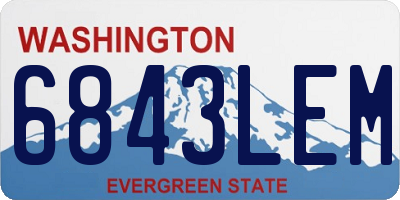 WA license plate 6843LEM