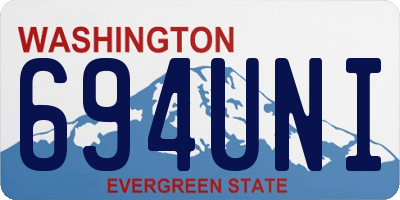 WA license plate 694UNI