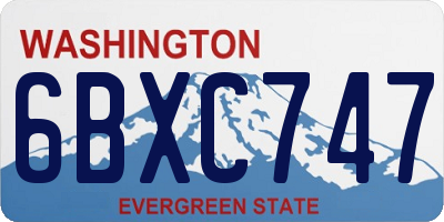 WA license plate 6BXC747