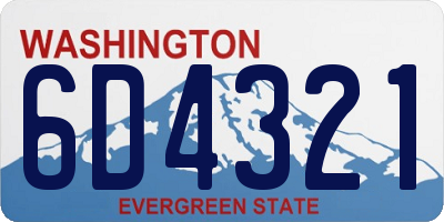 WA license plate 6D4321