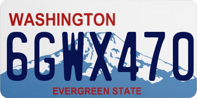 WA license plate 6GWX470