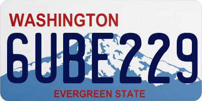 WA license plate 6UBE229