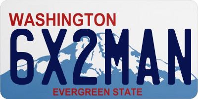 WA license plate 6X2MAN