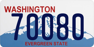 WA license plate 70080