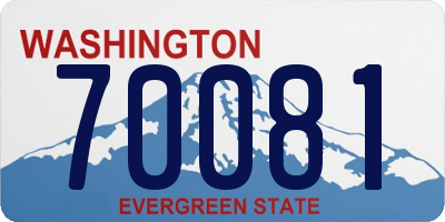 WA license plate 70081