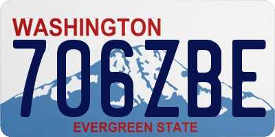 WA license plate 706ZBE