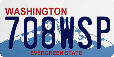 WA license plate 708WSP