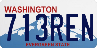 WA license plate 713REN