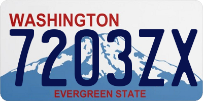 WA license plate 7203ZX