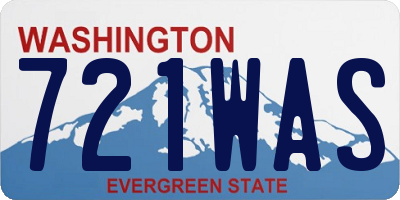 WA license plate 721WAS