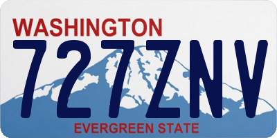 WA license plate 727ZNV