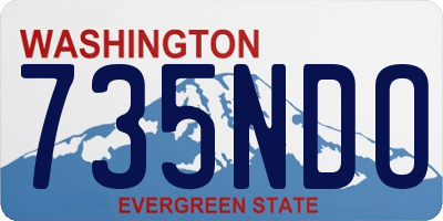 WA license plate 735NDO