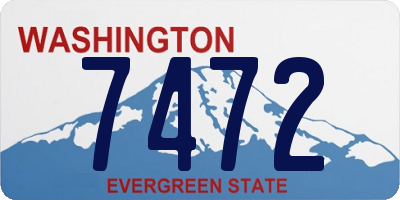 WA license plate 7472