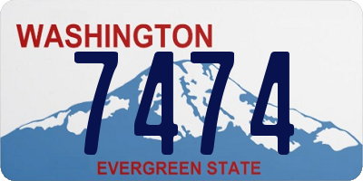 WA license plate 7474