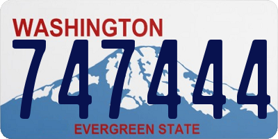 WA license plate 747444