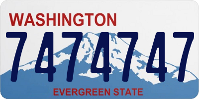 WA license plate 7474747